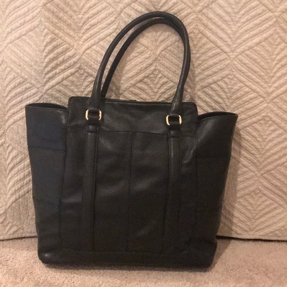 Kelsi Dagger black leather bag w/gold hardware! - Picture 2 of 3